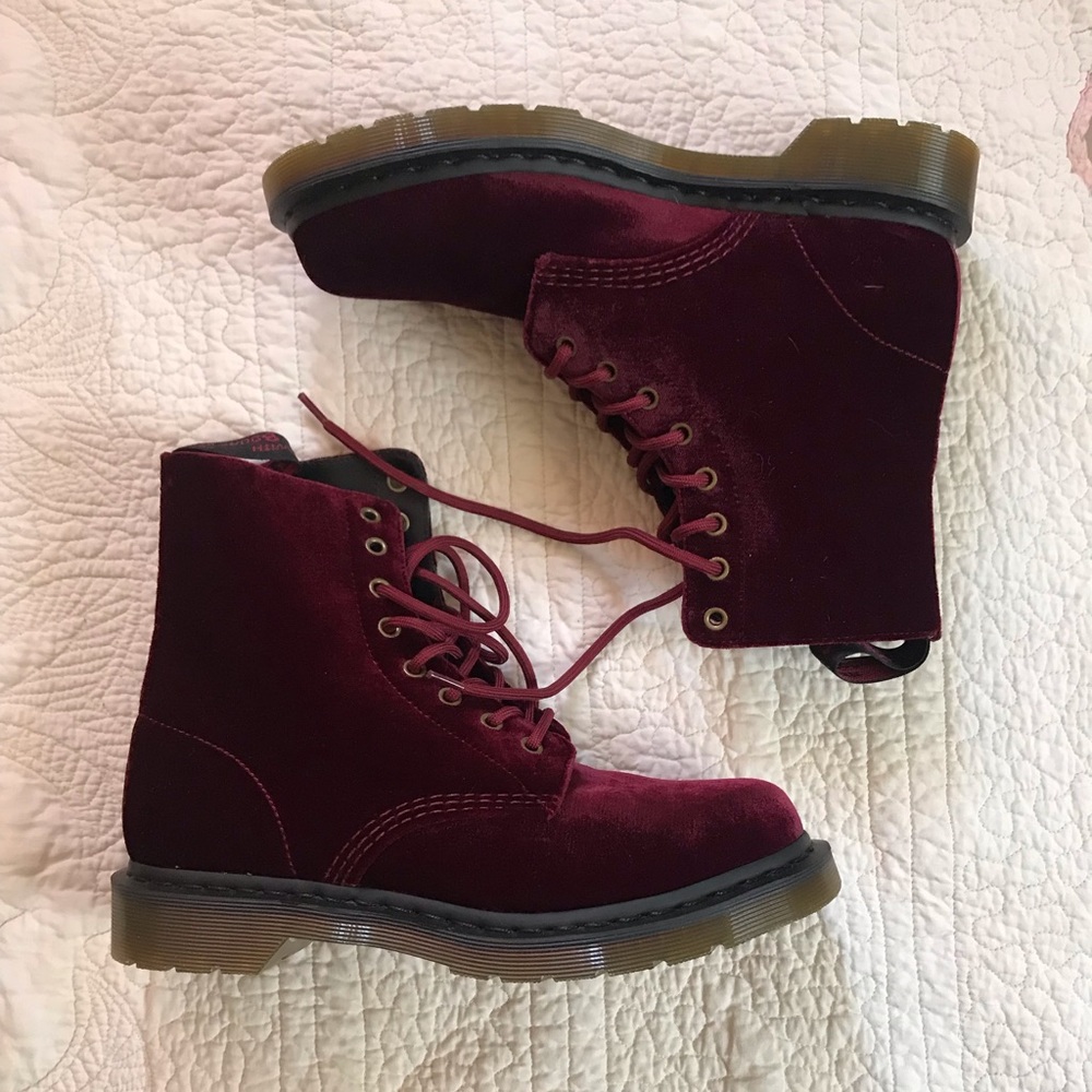 Cherry Red Velvet Doc Martens